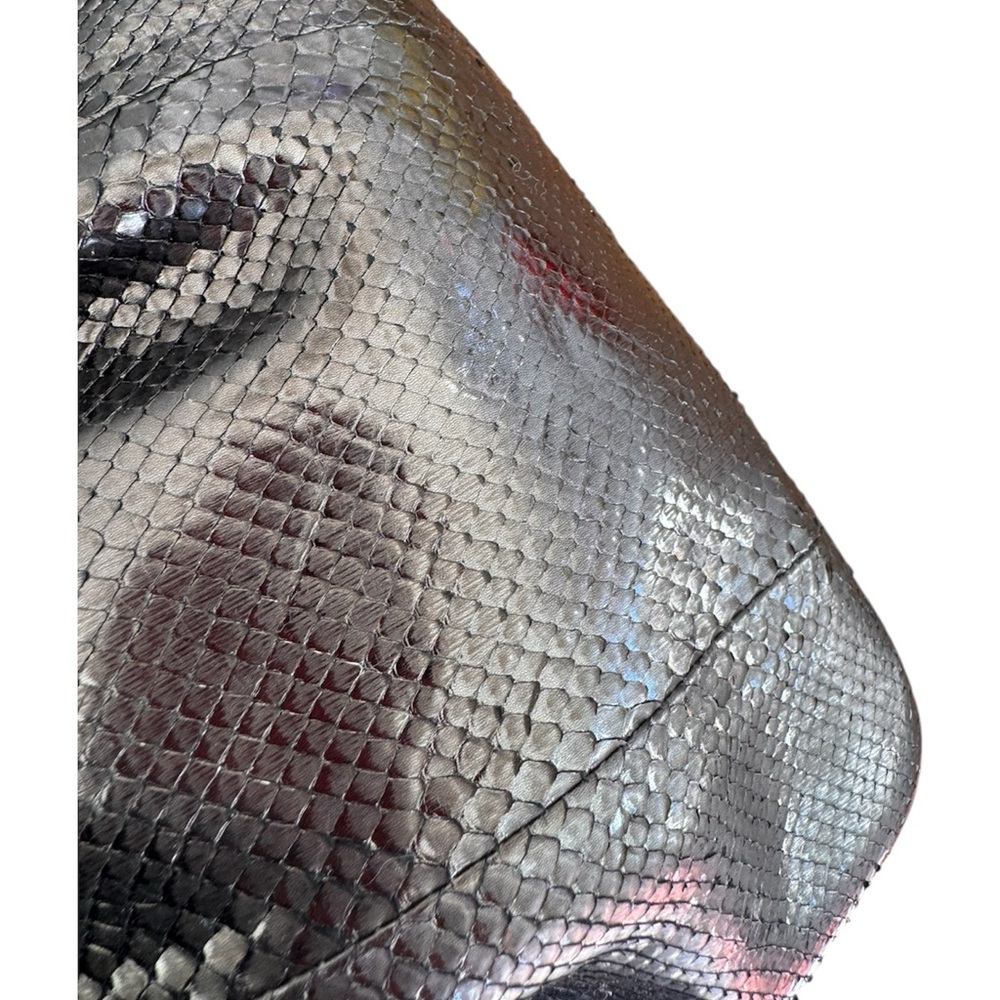 Authentic MARC JACOBS Anthracite Python Capra GM Clutch Shoulder Bag - Picture 9 of 16